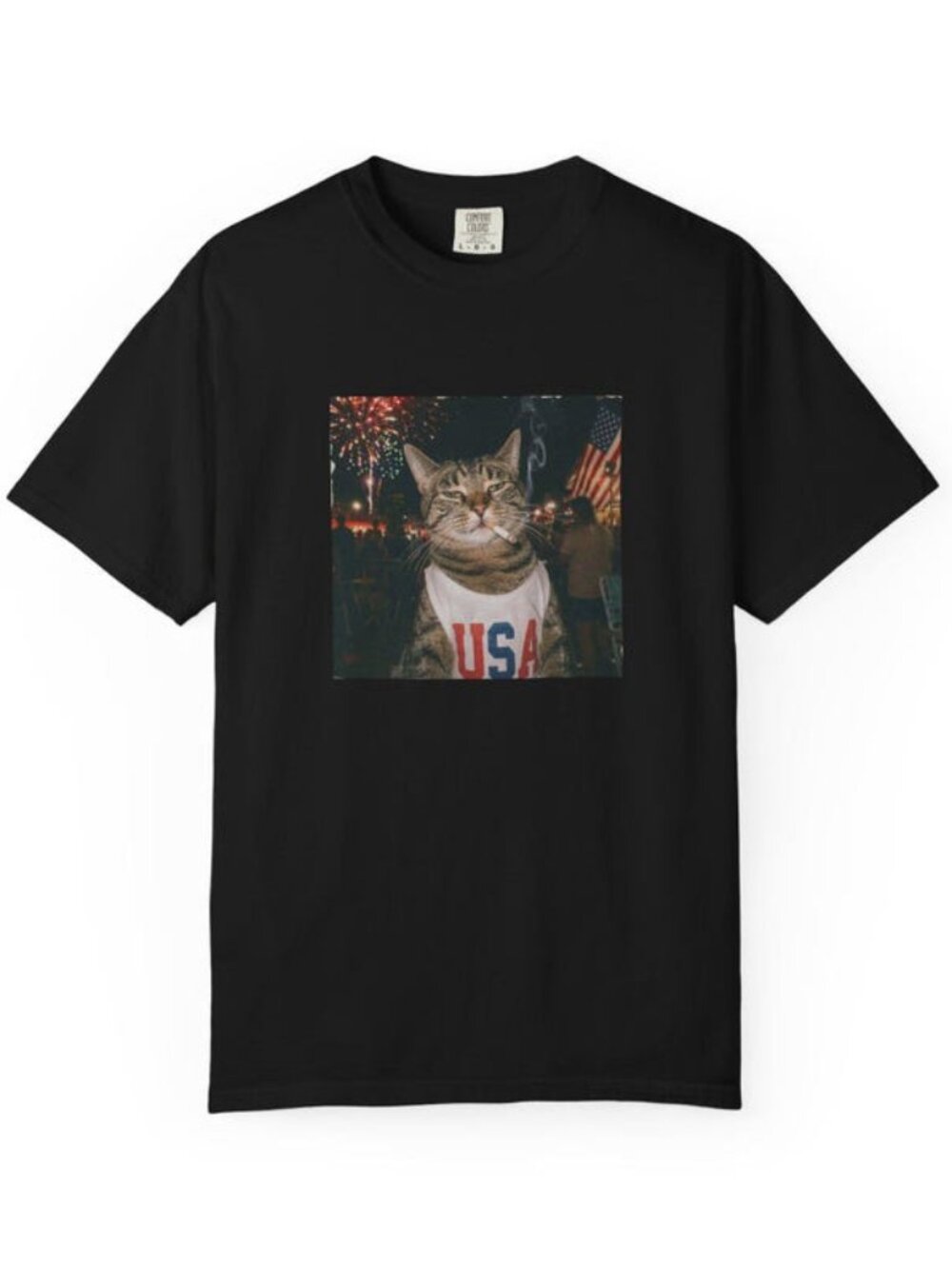 Funny Patriotic Smoking Cat Shirt, Vintage 4th of July Tee